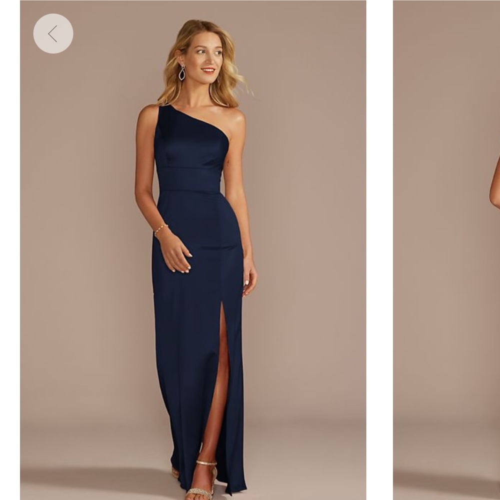 Stretch Satin One-Shoulder Sheath Bridesmaid Dress